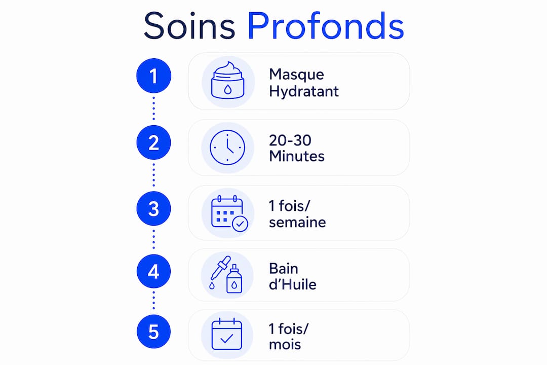 Découvrez en images à quelle fréquence il est recommandé d'effectuer des soins profonds pour vos cheveux.