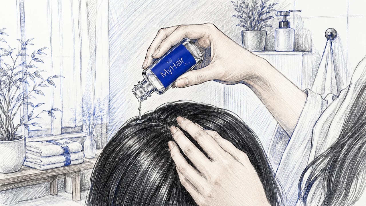 Sérum en flacon formulé à partir d'ingrédients d'origine naturelle
