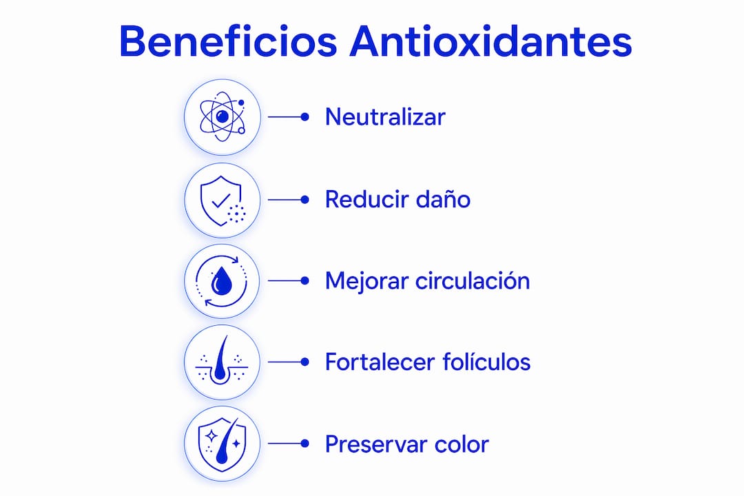 Infografía: cómo los antioxidantes ayudan a mantener tu cabello sano y protegido
