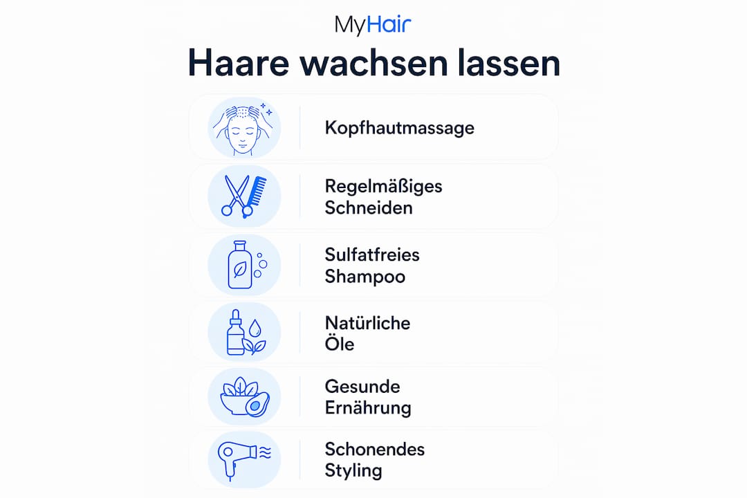 Grafik: Die besten Tipps und Schritte für schnelleres Haarwachstum