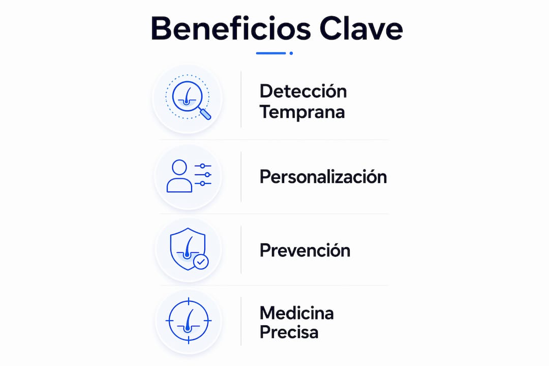 Infografía sobre las ventajas de realizarse un test genético capilar