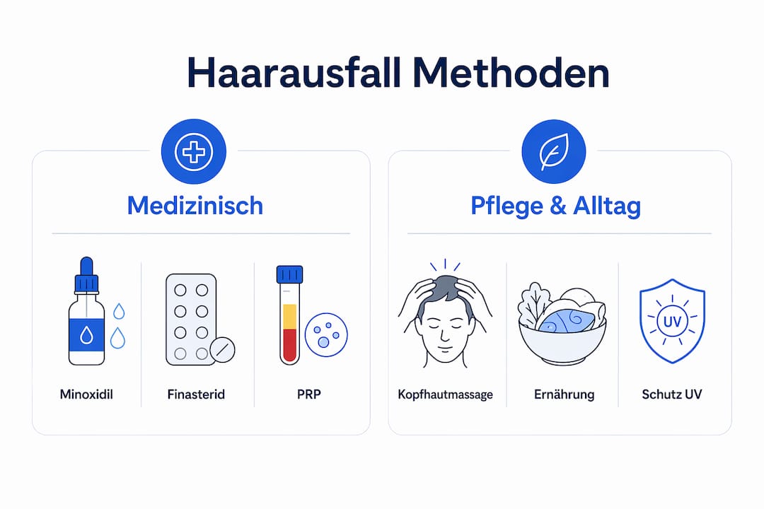 Infografik: Was tun bei Haarausfall? – Die besten Methoden im Überblick