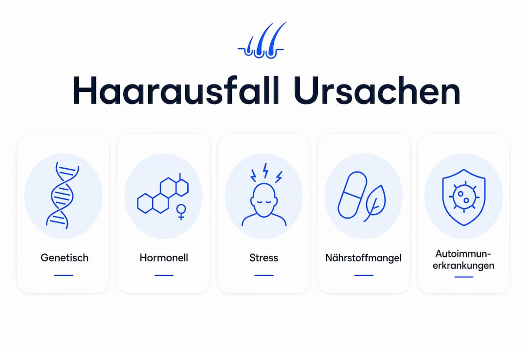 Übersichtsgrafik: Die häufigsten Ursachen für Haarausfall im Vergleich