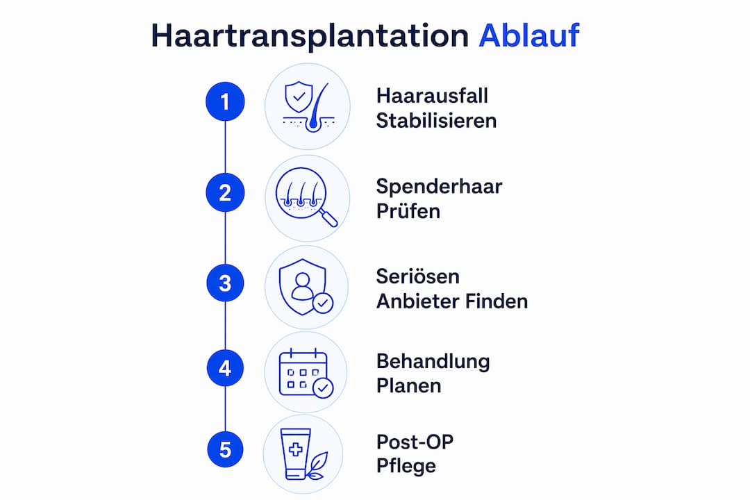 Infografik: So läuft eine Haartransplantation ab