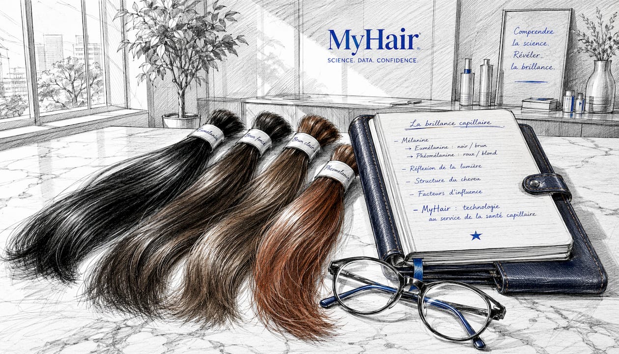 Des mèches de cheveux naturels révélant toute la richesse des nuances et des reflets.