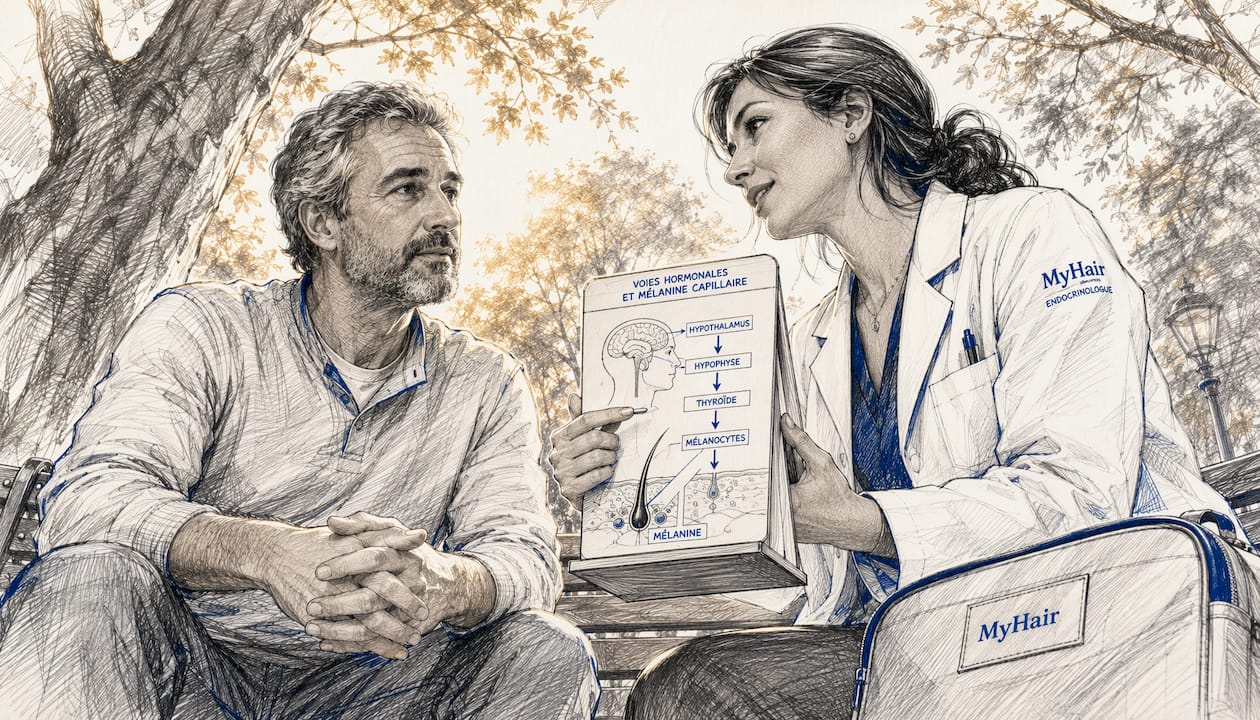 Si vous remarquez des changements dans la couleur ou la texture de vos cheveux, il peut être utile de consulter un médecin. Certaines hormones peuvent en effet influencer la production de mélanine, ce qui peut avoir un impact sur l’apparence de votre chevelure.