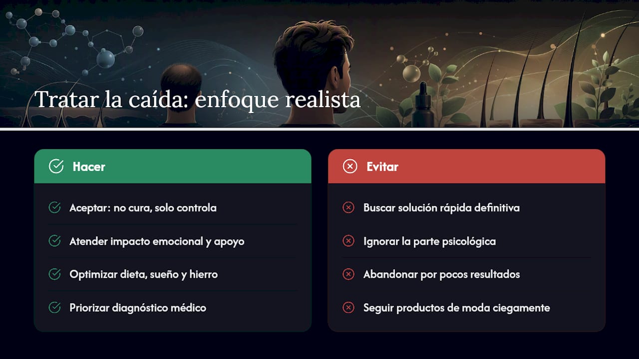 Lo que nadie te dice sobre tratar la caída de cabello — overview diagram