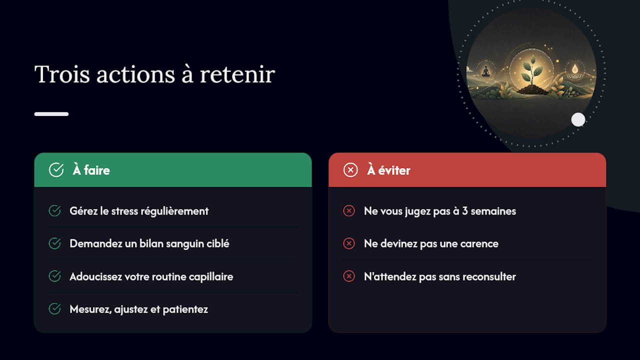 Trois actions à retenir dès aujourd'hui — overview diagram