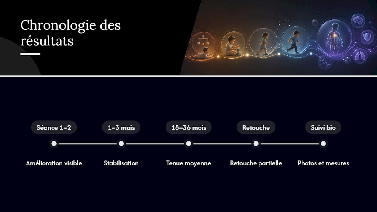 Chronologie des résultats et du soin capillaire
