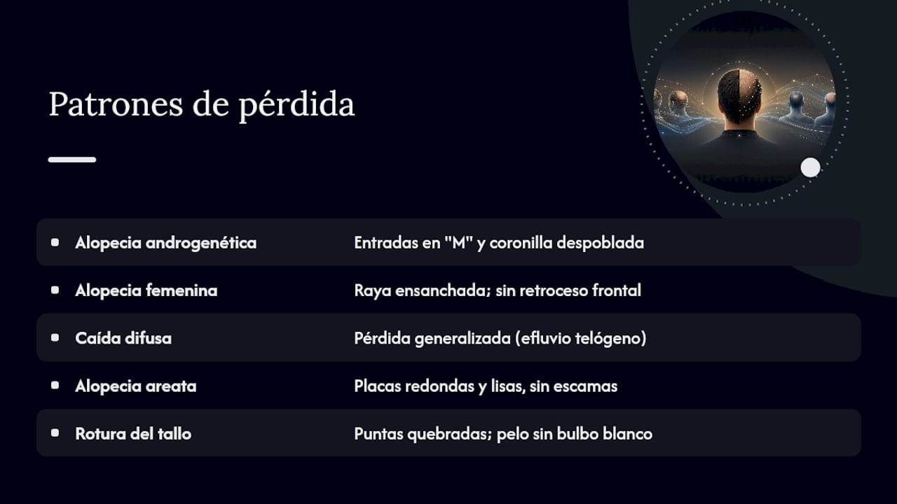 Patrones y señales de pérdida de cabello