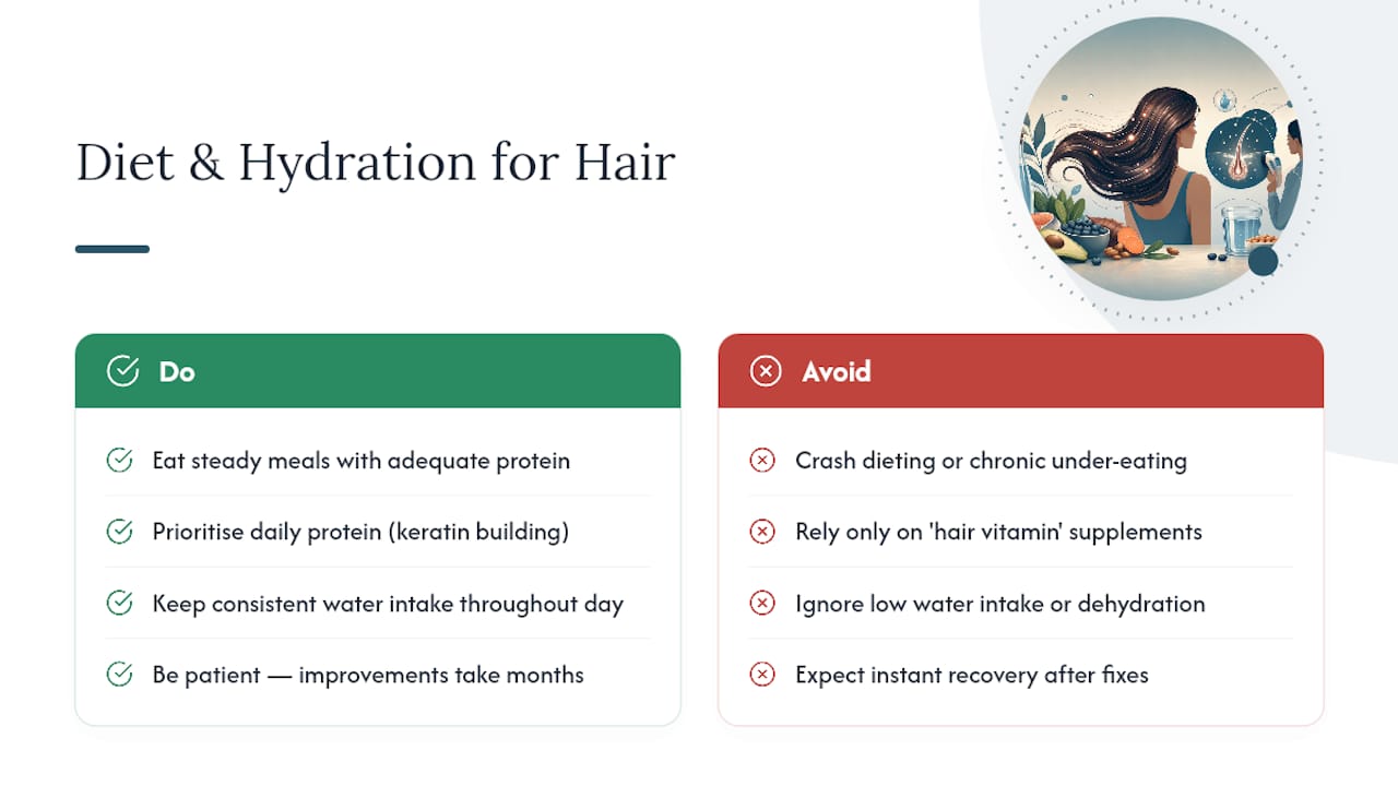 Ignoring Diet and Hydration's Role in Hair Health — overview diagram