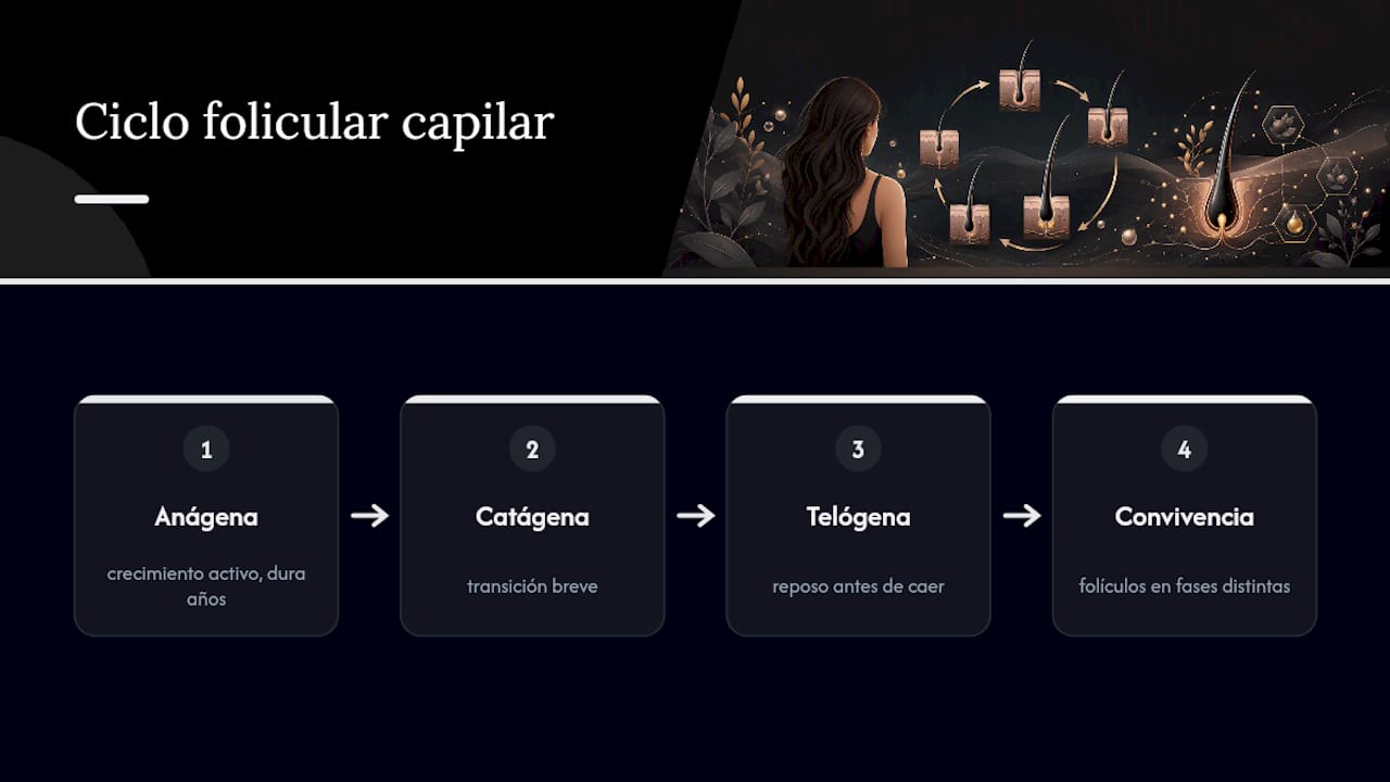 Etapas del ciclo de crecimiento del cabello