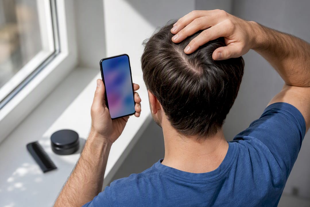 Haarscan bei Tageslicht ohne Stylingprodukte