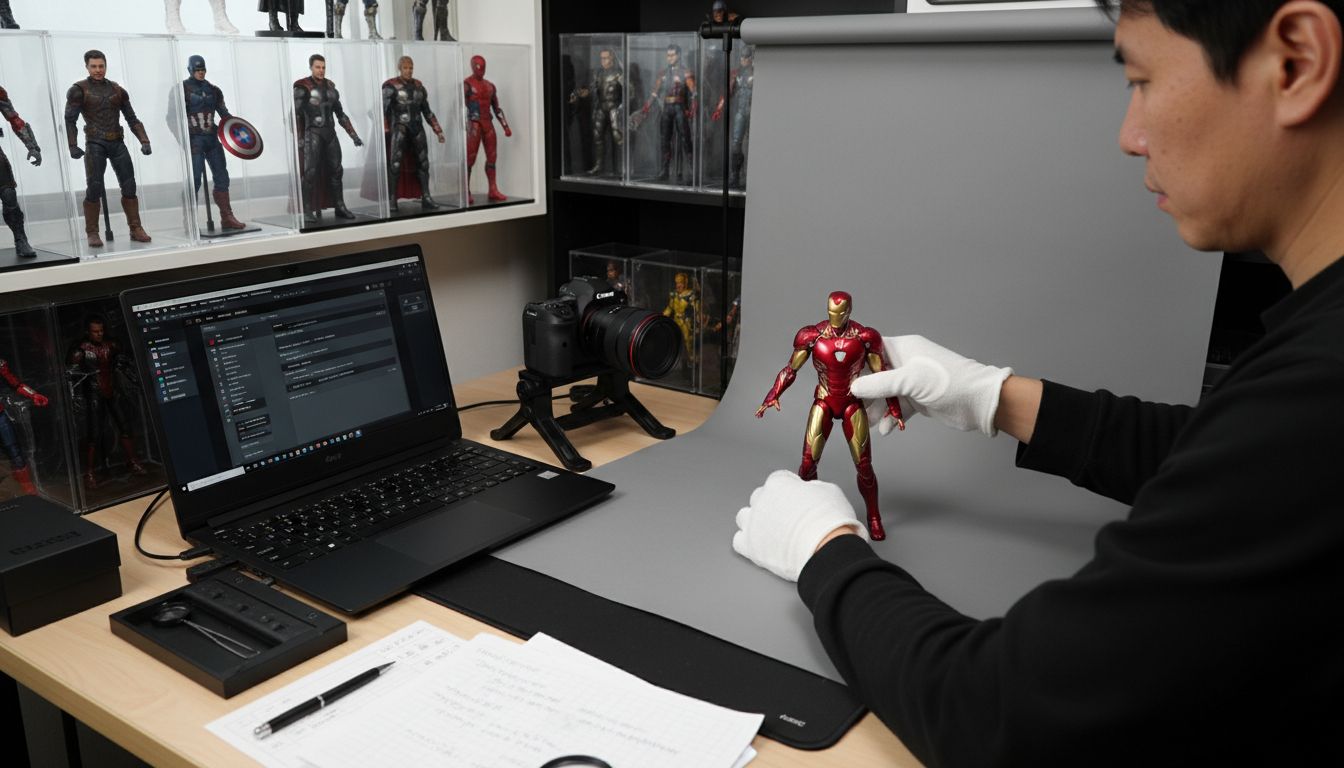 Marvel Figuren Katalogisierung Arbeitsplatz