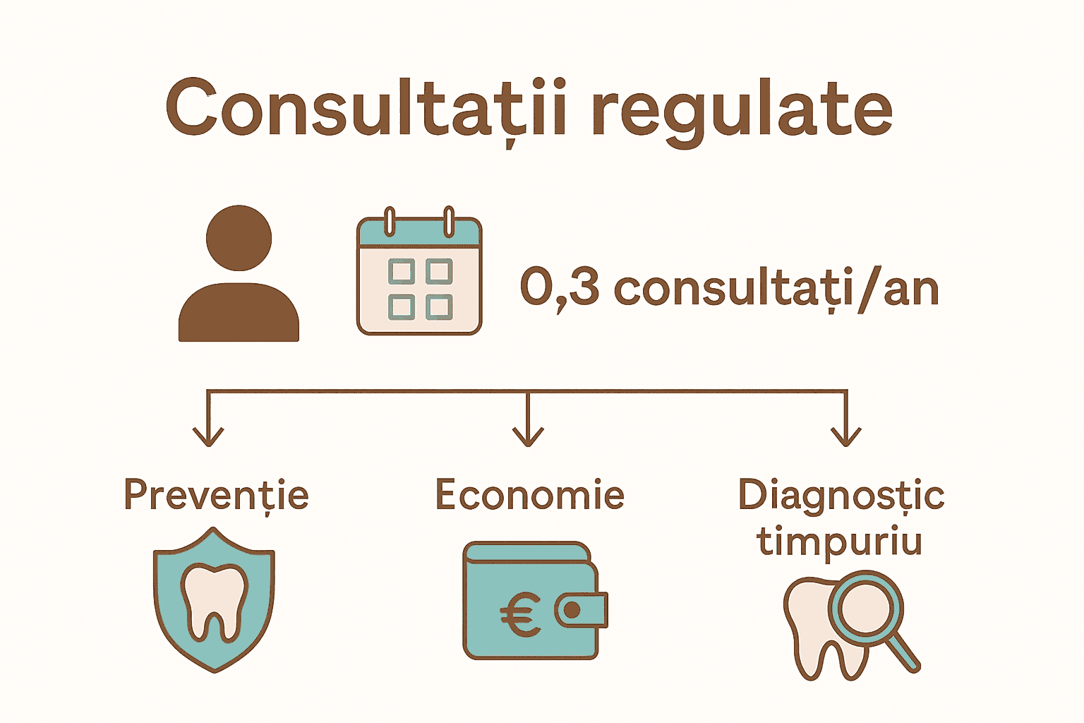Infografic beneficii consultație stomatologică