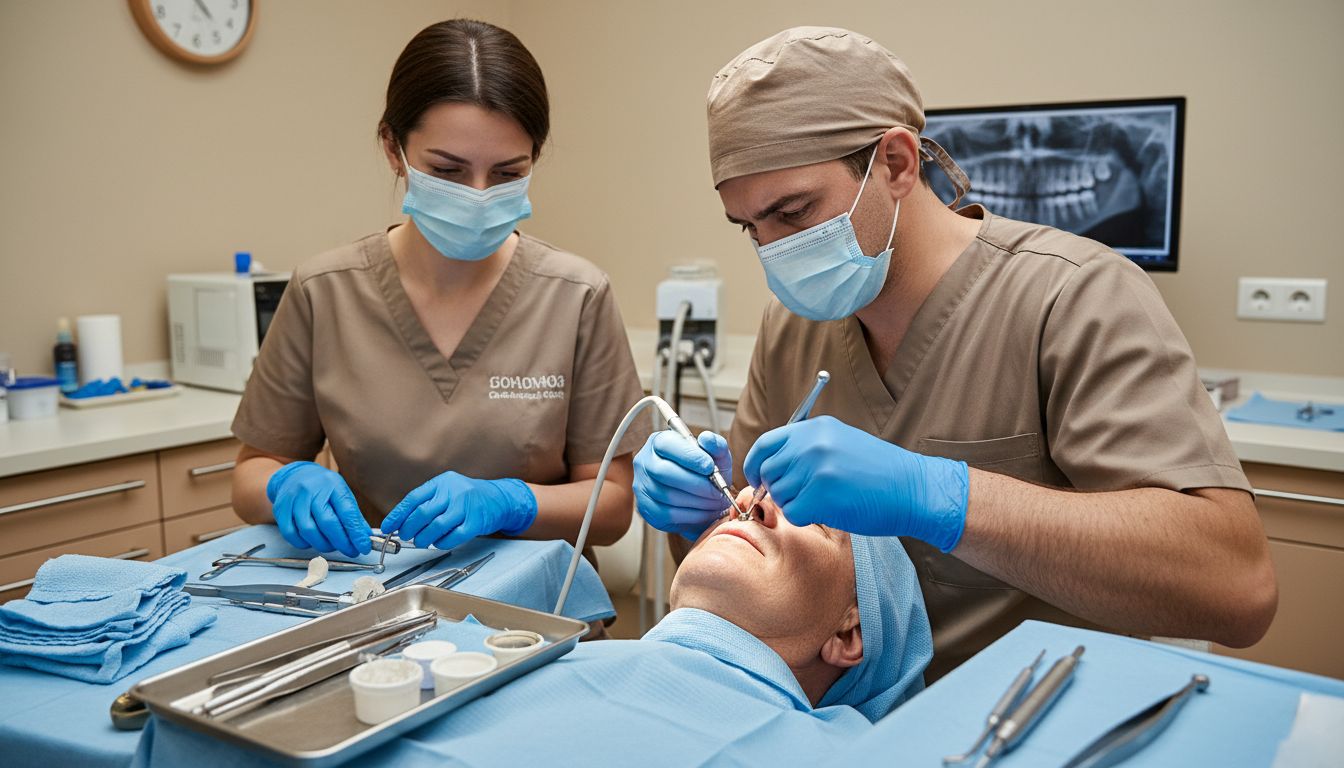 inserare implant chirurgical