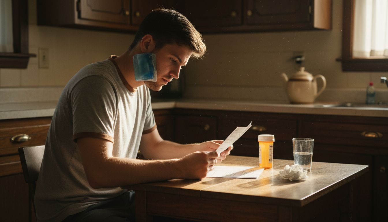 Patient recovering after dental implant surgery