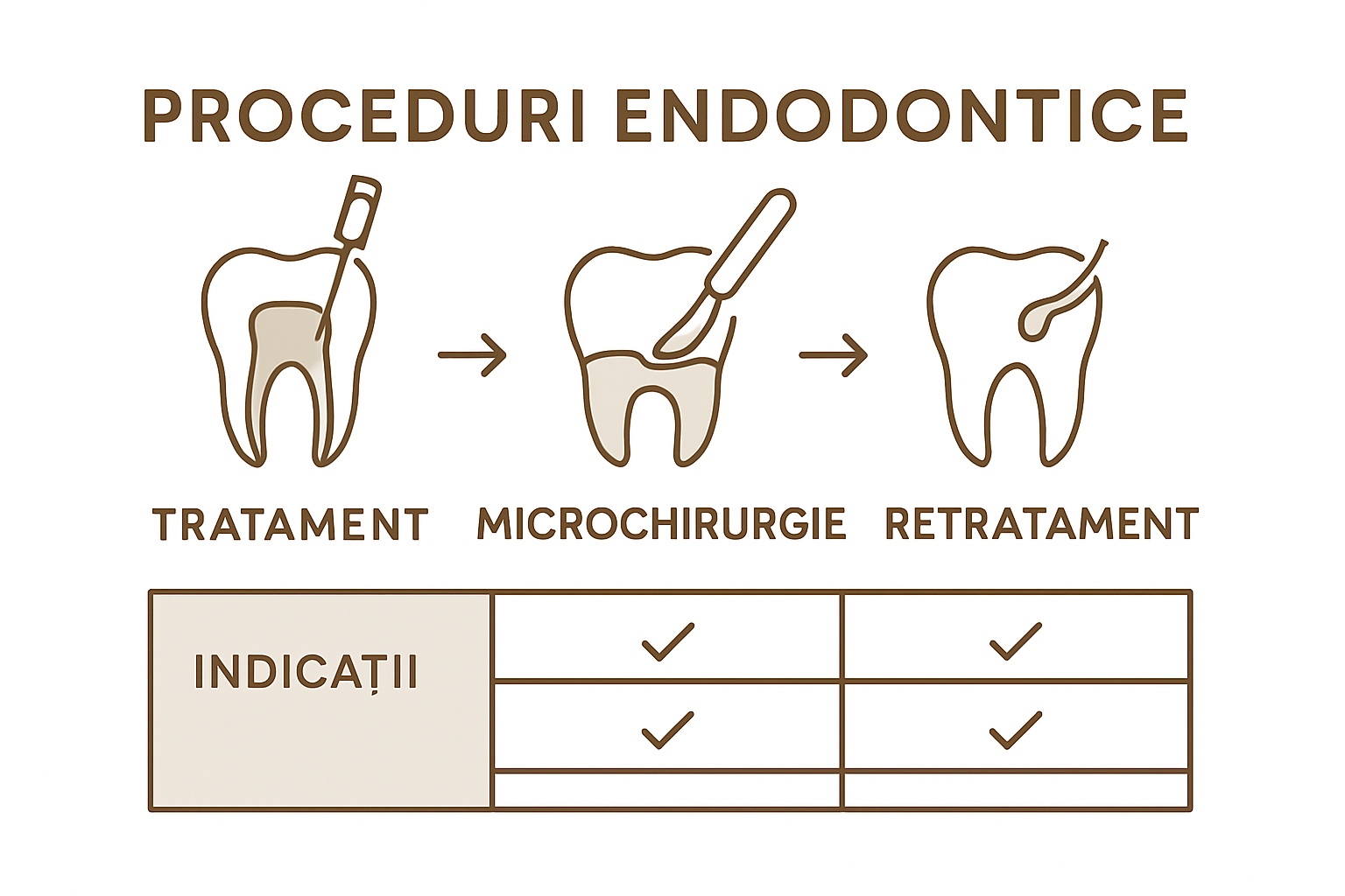 Infographic comparing endodontic procedures
