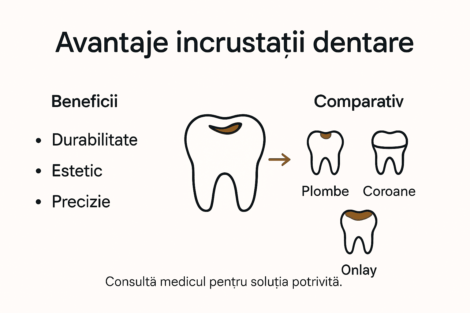 Infografic: De ce să alegi incrustațiile dentare – principalele beneficii