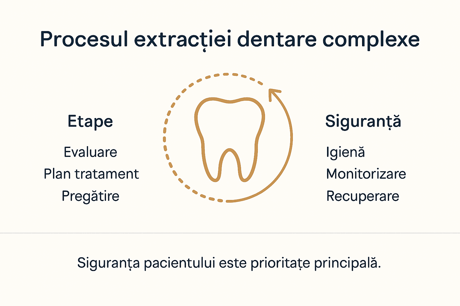 Infografic: Ce pași trebuie să urmezi pentru o extracție dentară complexă în condiții de siguranță