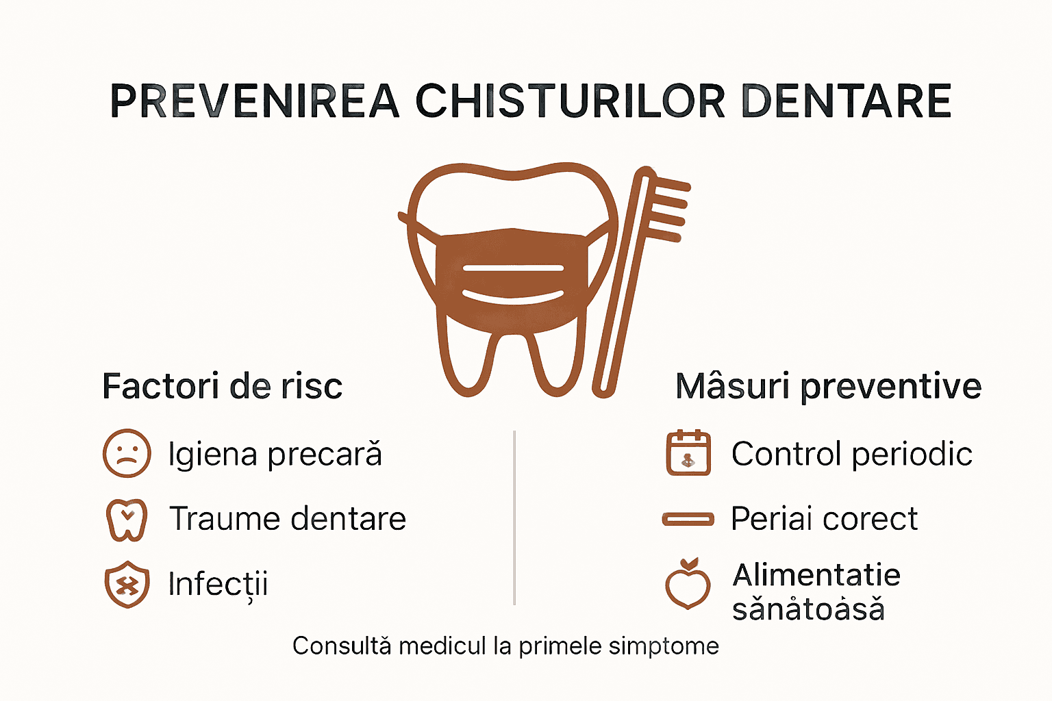 Infografic: Cum poți preveni apariția chisturilor dentare – factori de risc și soluții eficiente