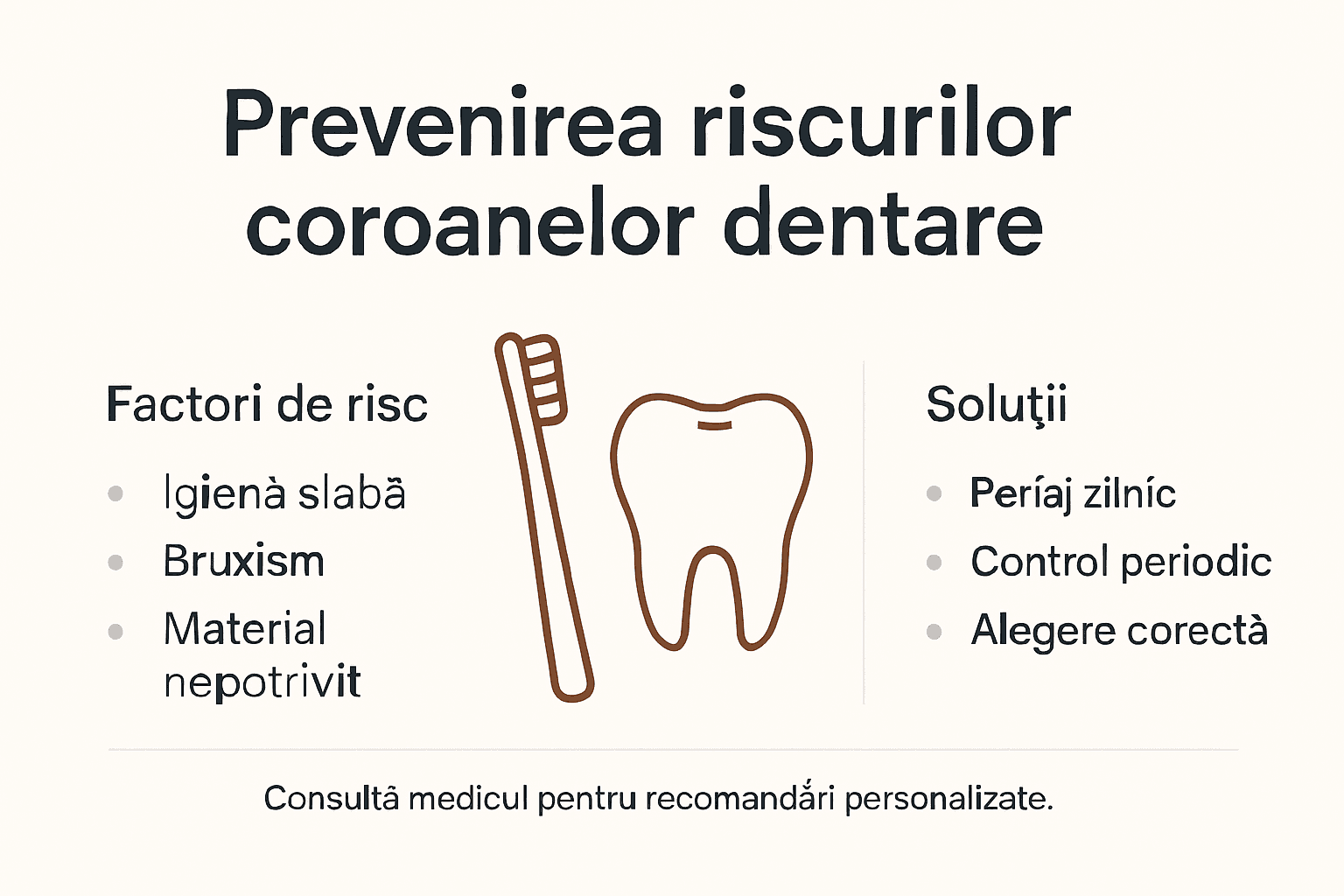Infografic: Cum să ai grijă de coroanele dentare – sfaturi practice pentru prevenirea problemelor