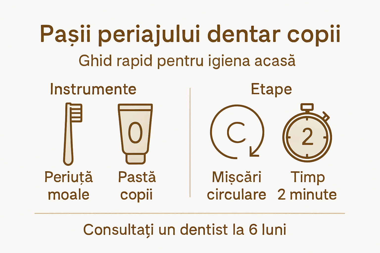 Ghid vizual: cum să-i înveți pe cei mici să se spele corect pe dinți