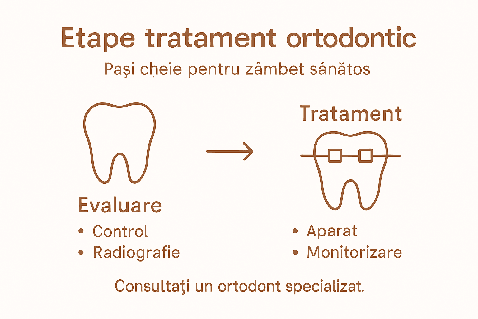Infografic: pașii esențiali ai tratamentului ortodontic la copii