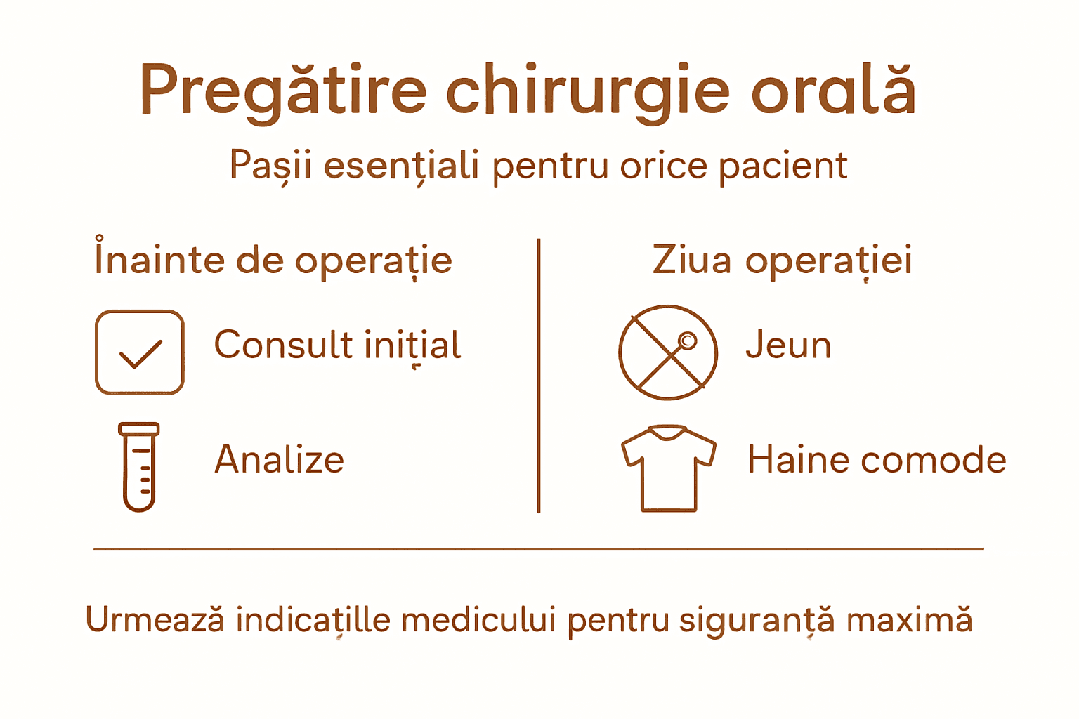 Infografic: cum te pregătești corect pentru o intervenție de chirurgie orală
