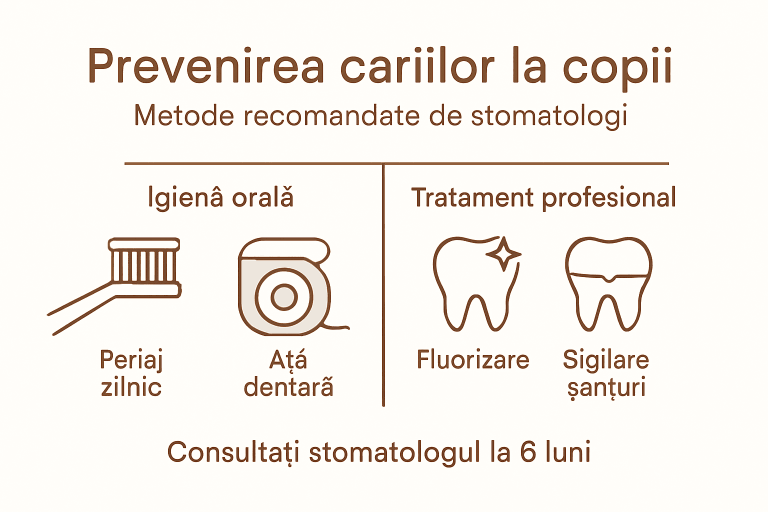 Infografic: Cum putem preveni apariția cariilor la copii