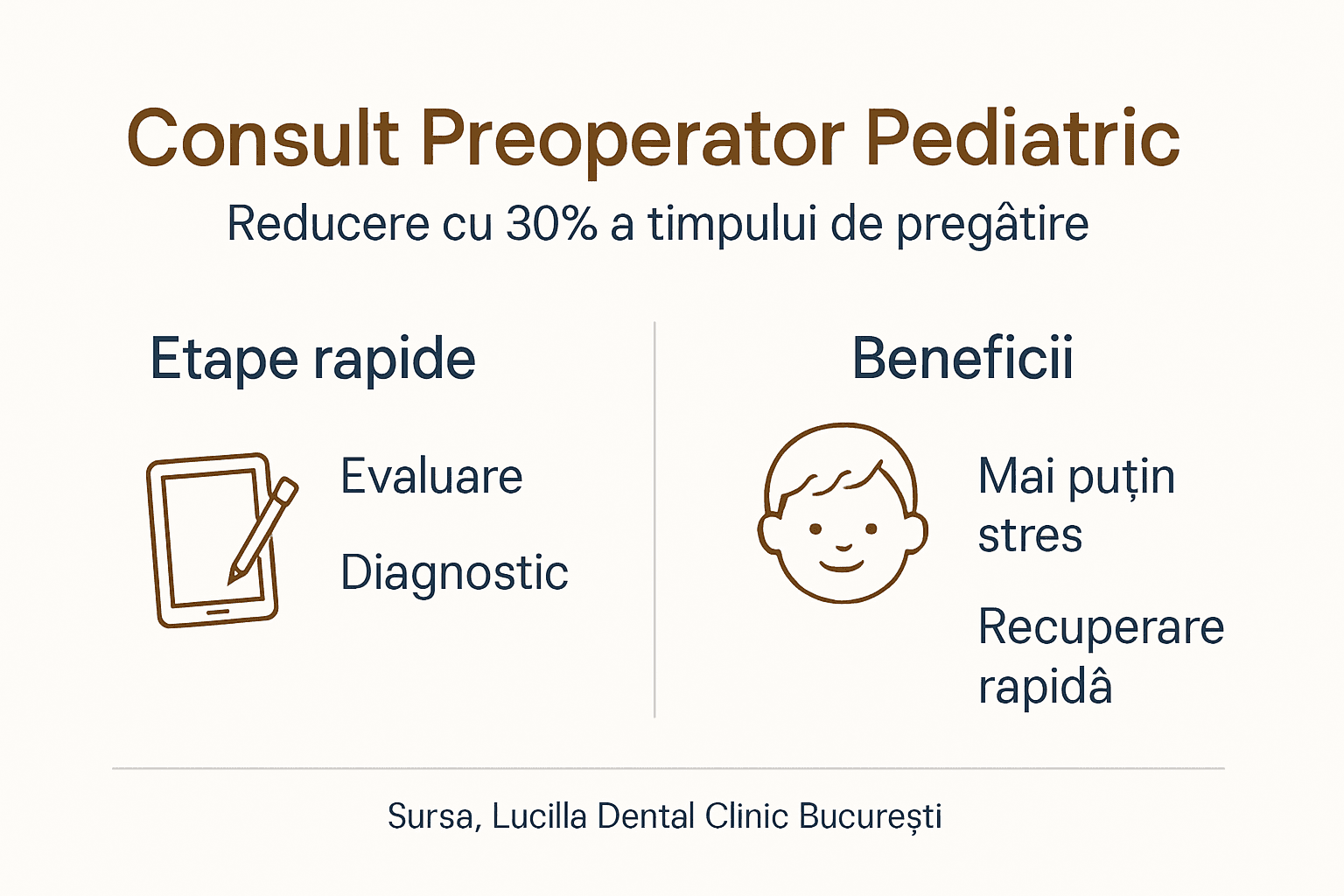 Infografic ce evidențiază cât de eficient este fluxul de lucru în pediatrie