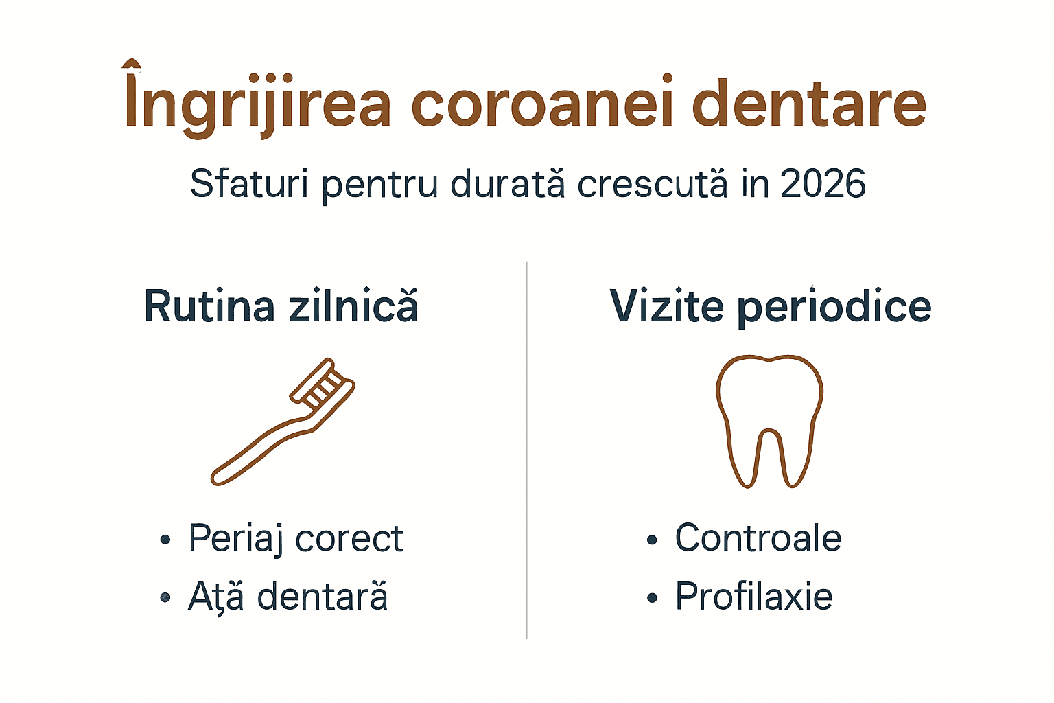 Infografic: Sfaturi pentru îngrijirea coroanelor dentare și cum să le păstrezi în timp