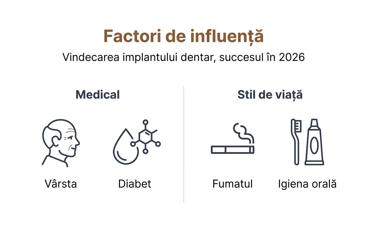 Infografic: Ce influențează vindecarea după implantul dentar