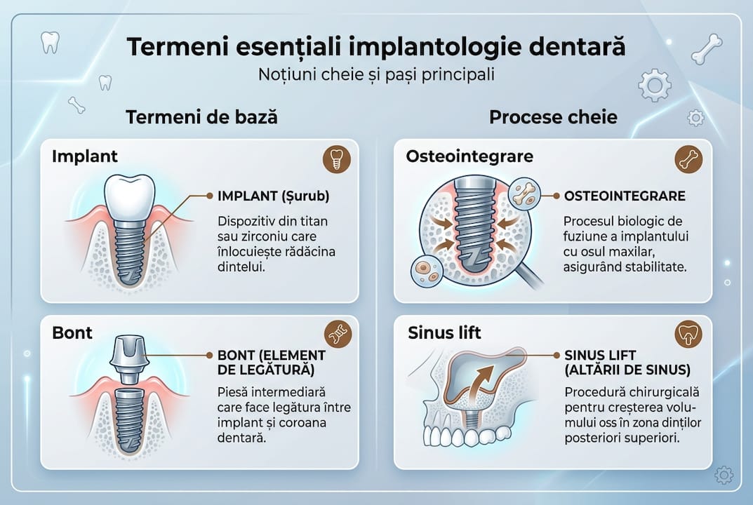 Ghid vizual al celor mai importanți termeni din implantologia dentară