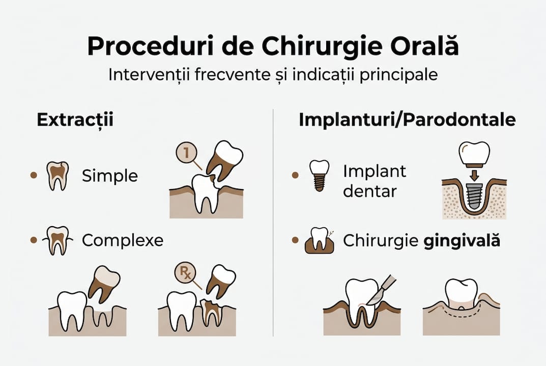 Infografic: principalele proceduri utilizate în chirurgia orală