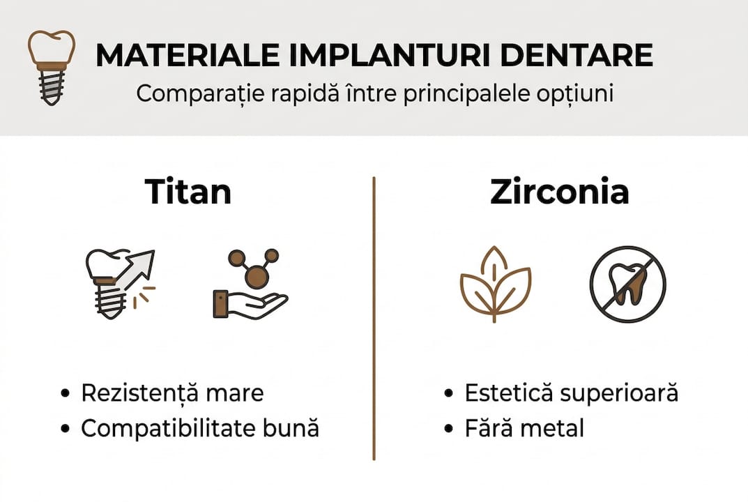 Infografic: Titan vs. zirconiu – asemănări și diferențe
