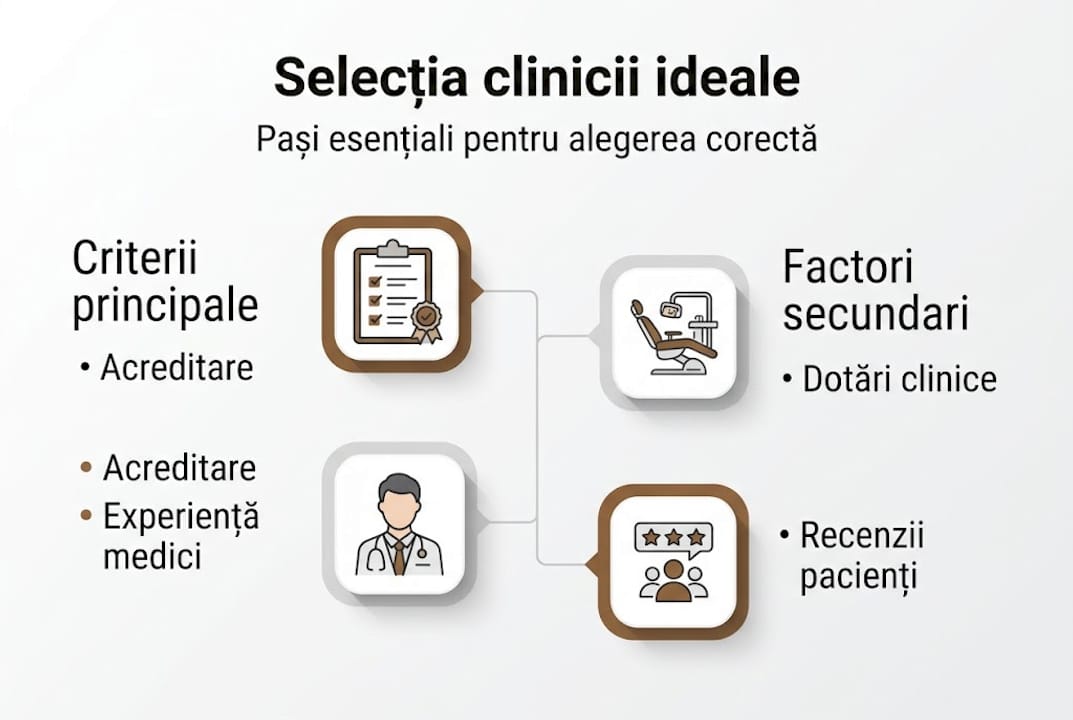 Infografic: Cum alegi o clinică stomatologică potrivită în sectorul 4 – criterii esențiale de selecție