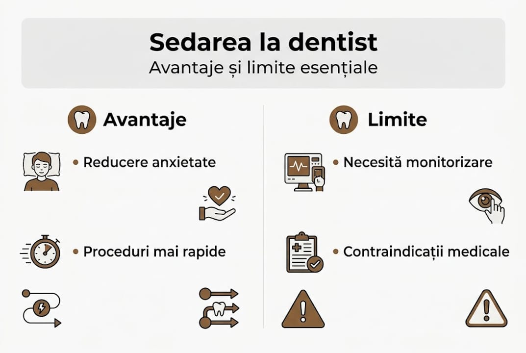 Infografic: Ce avantaje și ce limitări are sedarea