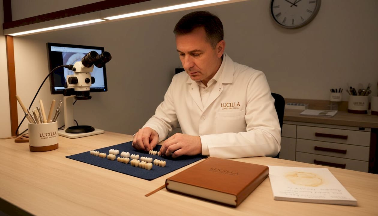 Tehnicianul dentar analizează și compară materialele folosite pentru coroanele dentare, evidențiind avantajele și dezavantajele fiecăruia.