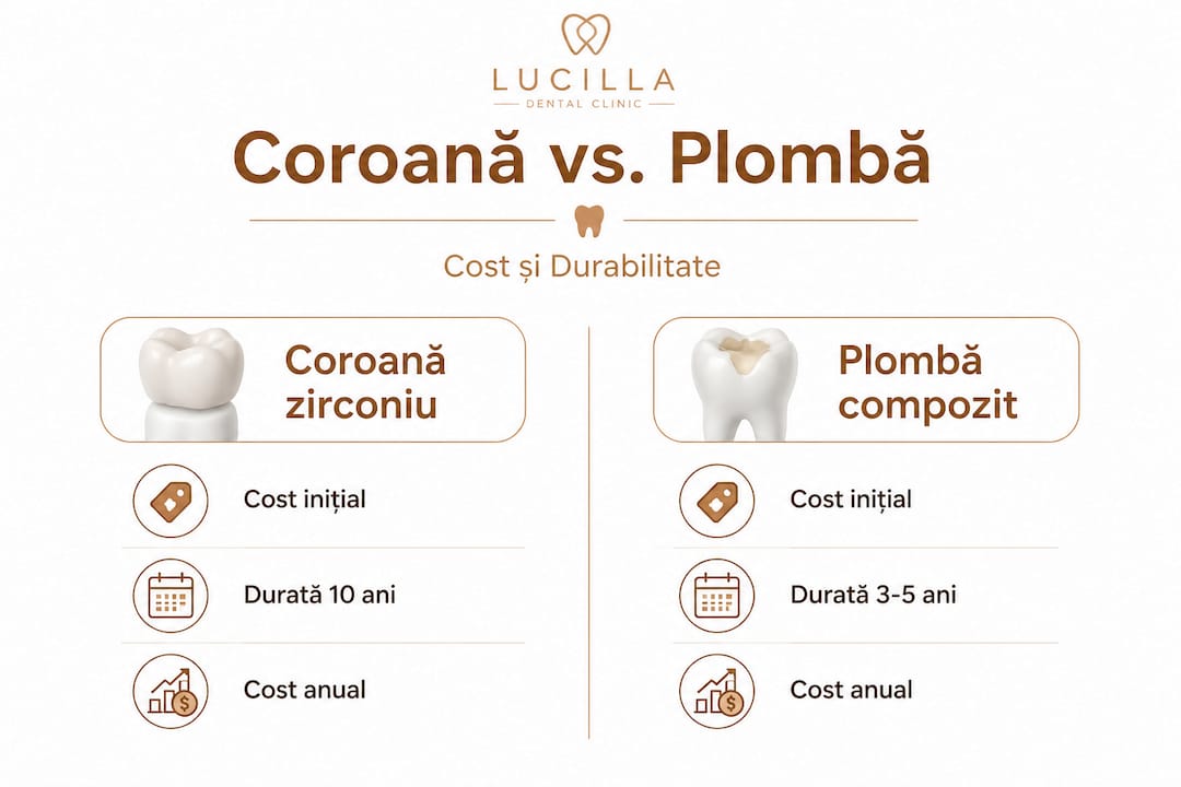 Infografic: care sunt diferențele de preț între coroanele dentare și plombele clasice