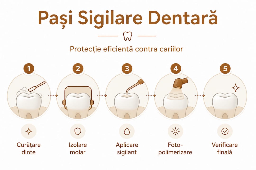 Infografic: Cum se realizează sigilarea dinților pas cu pas