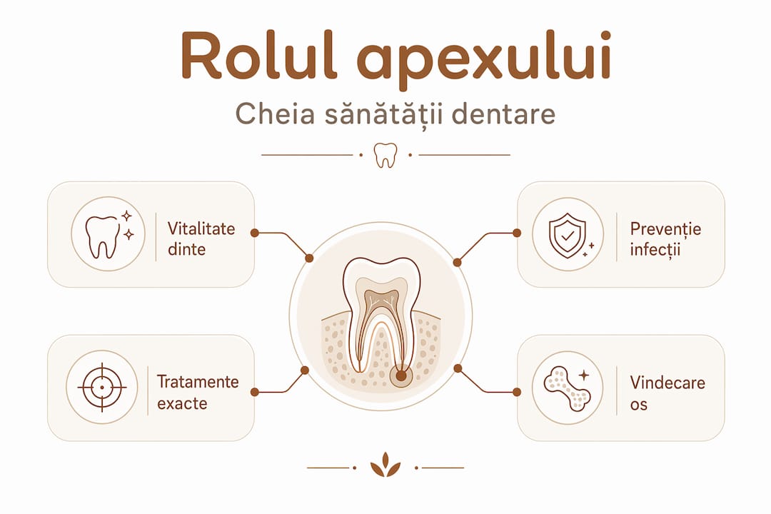 Infografic: care sunt funcțiile esențiale ale apexului dentar