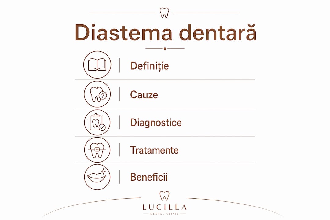 Infografic: care sunt etapele importante în gestionarea spațiului dintre dinți (diastema dentară)