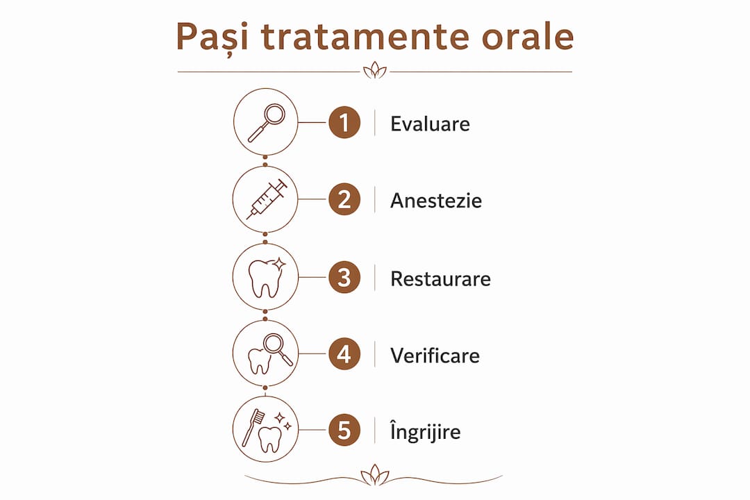 Prezentare vizuală a etapelor tratamentelor stomatologice minim invazive