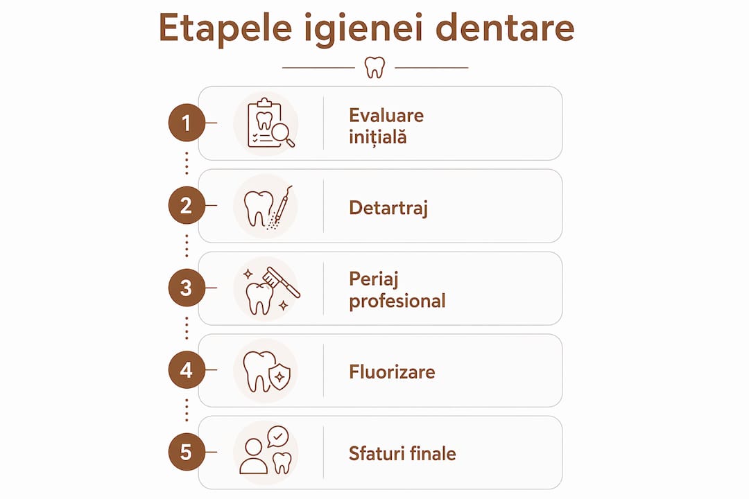 Infografic: pașii esențiali pentru o igienă dentară profesională