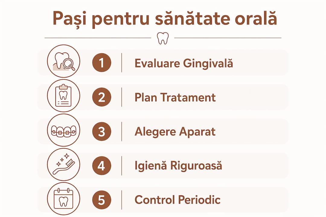 Infografic: recomandări esențiale pentru menținerea sănătății dentare pe durata tratamentului ortodontic