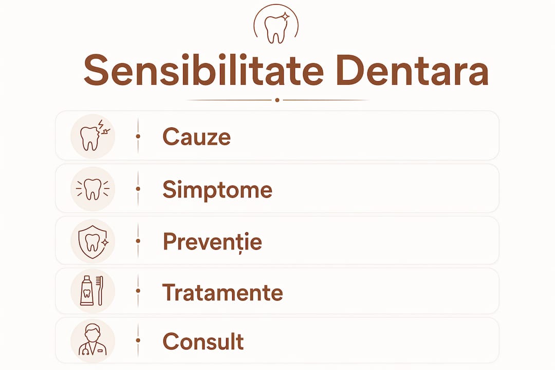 Infografic despre cauzele și soluțiile pentru sensibilitatea dentară