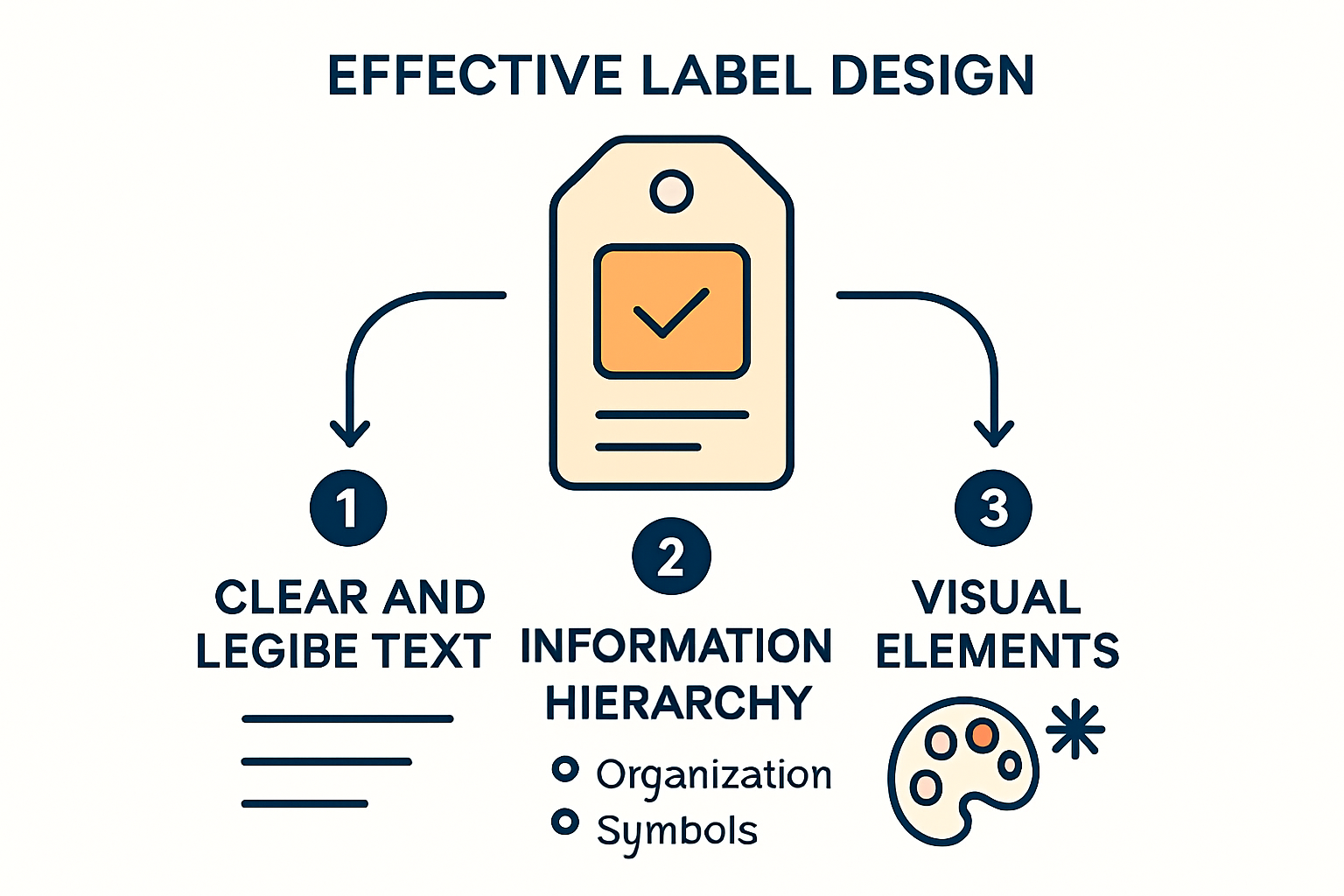 Infographic showing key elements of effective label design
