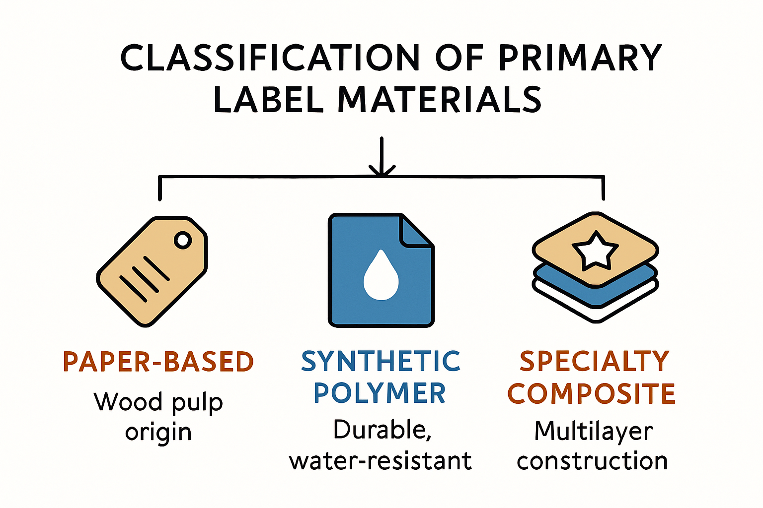 Types of label materials infographic