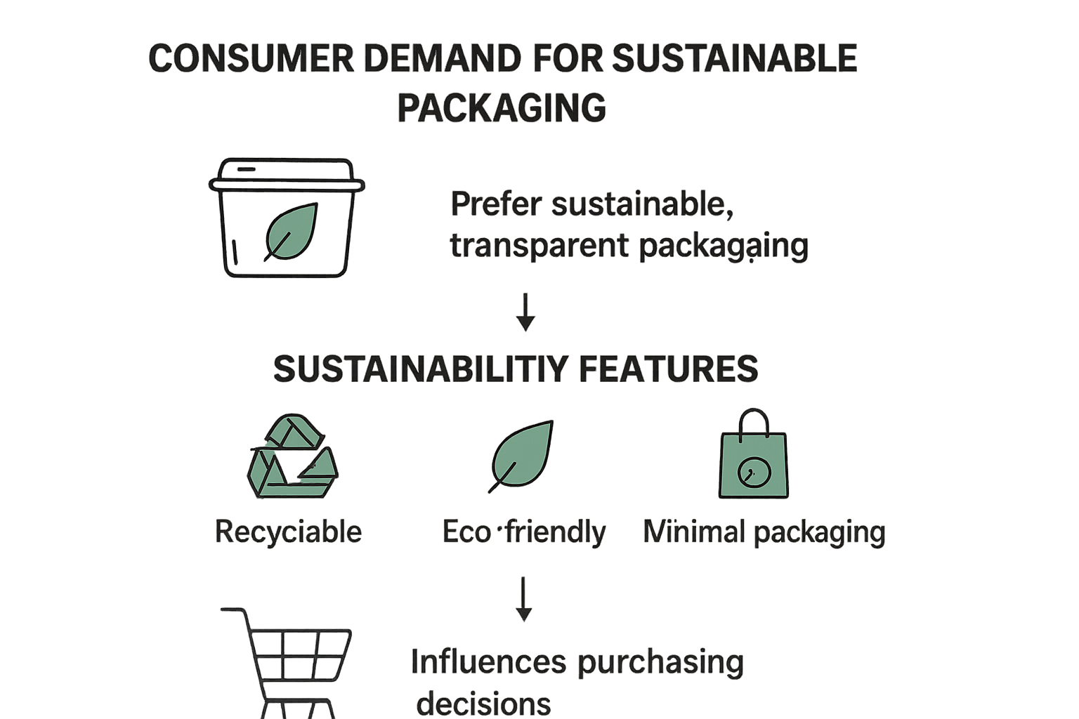 Consumer demand for sustainable food packaging infographic